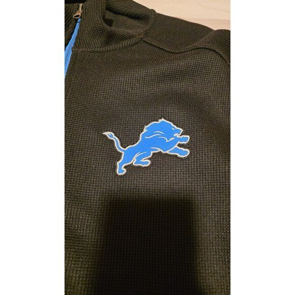 Detroit Lions Jacket Mens XL NFL Apparel Black Zip Pockets EUC Football - Picture 4 of 11